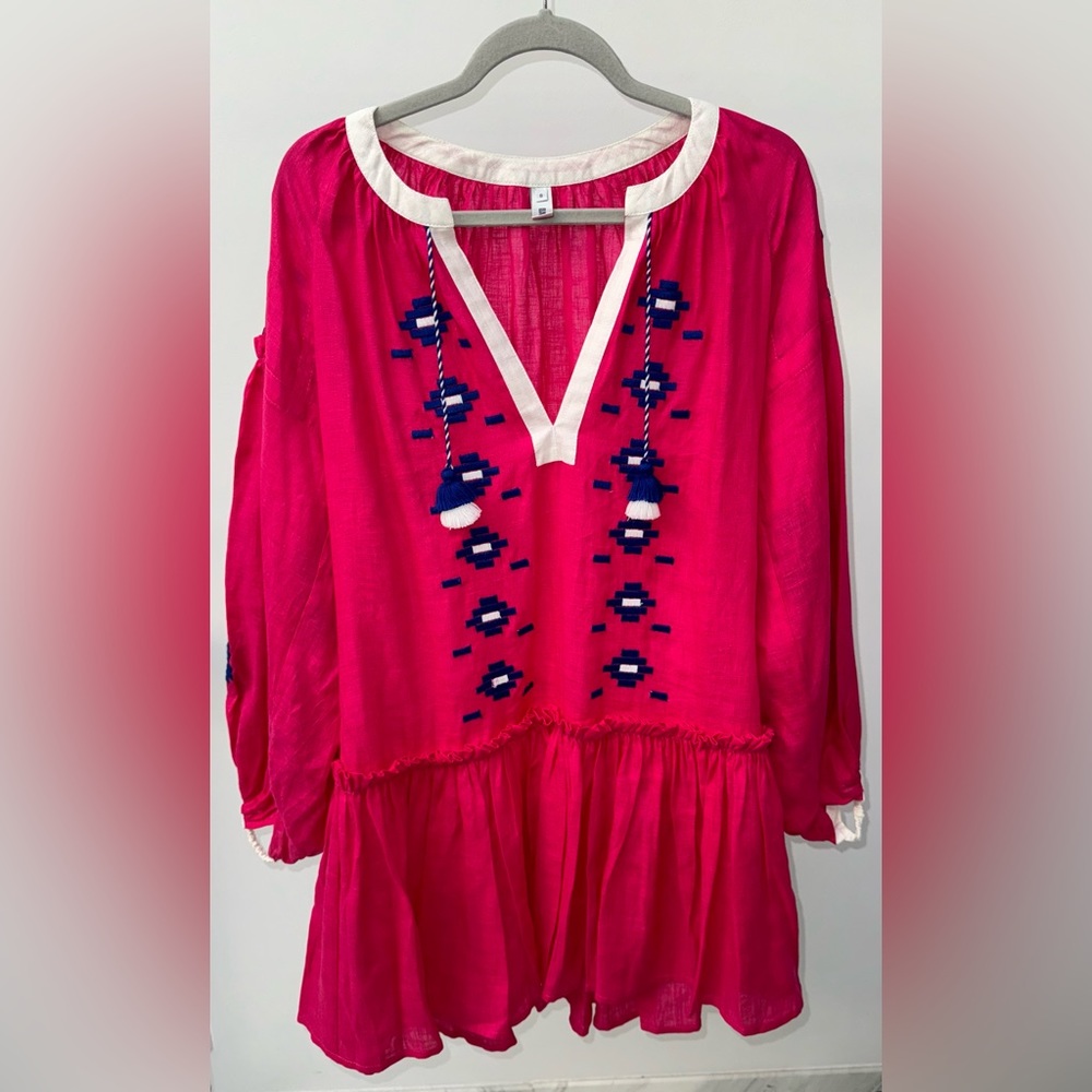 ELEVEN March 11 Embroidered Mini Dress in Pink, Size‎ S